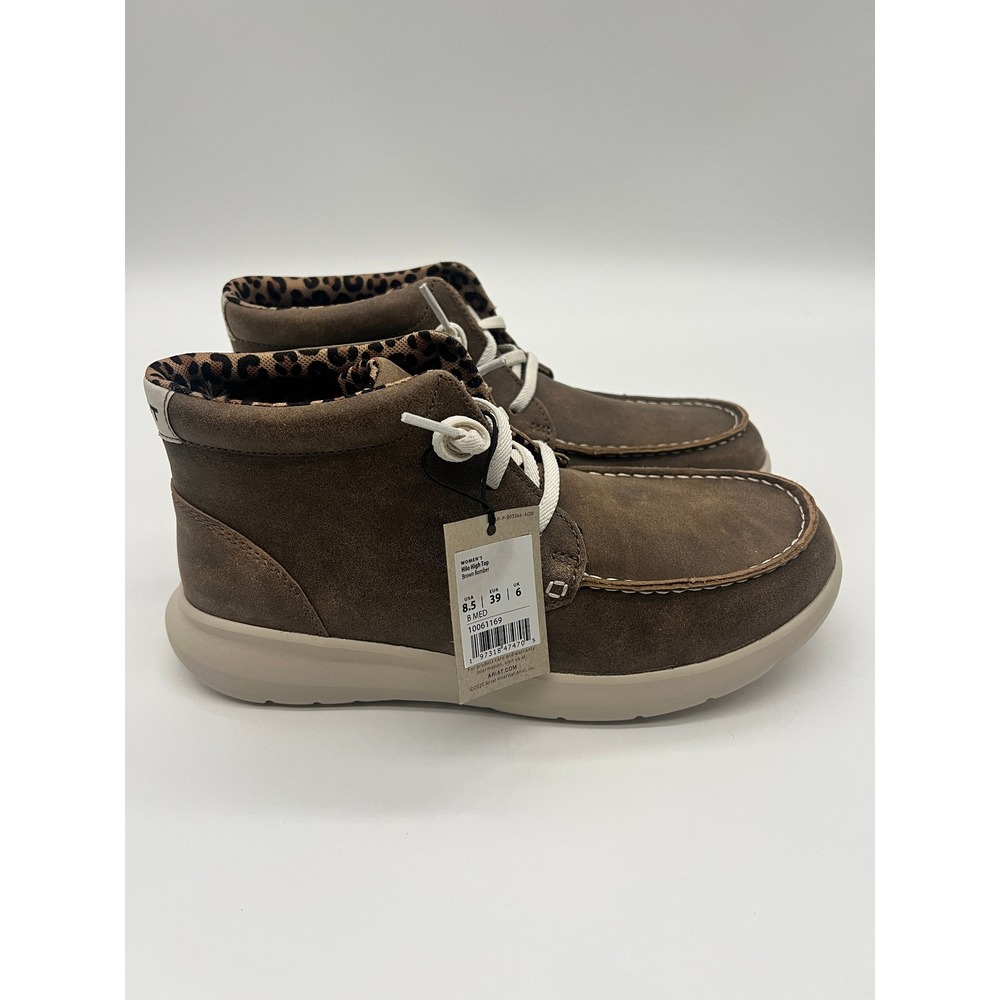 Ariat Hilo High Top Brown Bomber Leopard Print Shoes 10061169 Women 8.5 NEW